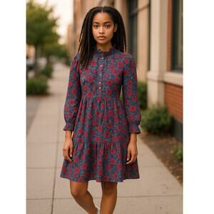 Marc By Marc Jacobs Tiered Mini Dress Womens Size 2 Preppy Multicolor Floral